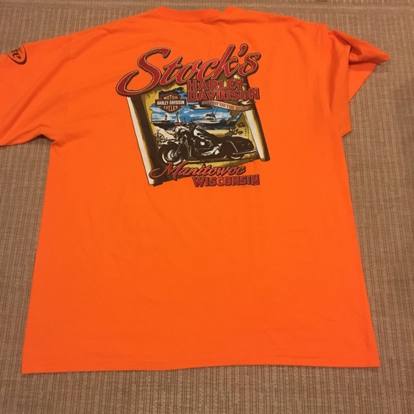 Harley Davidson Vintage Men’s Orange XL T-SHIRT - Picture 5 of 8